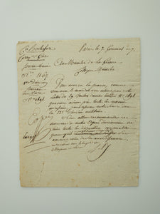 1798 Letter to the French Minister of War, Referencing the 22nd Military Division