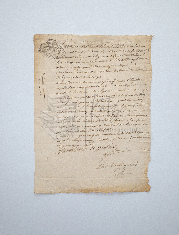 1756 Financial Document Connecting Prominent French Nobility with the the Father of the American Revolution