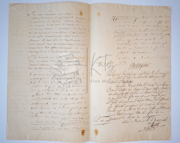 1765 Legal Manuscript Describing Seigneurial Landholding in Northeast France