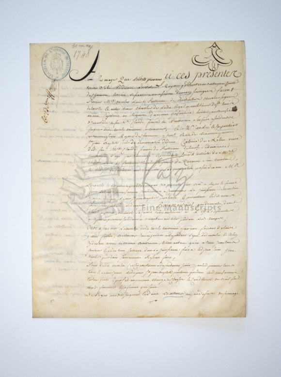 1748 French Letter Bearing the Seal of the Order of Knights of the Hospital of Saint John of Jerusalem