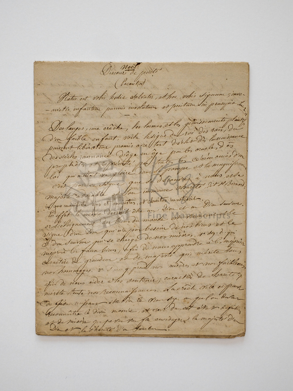 Script 1850 1850 Catholic Christmas Sermon Manuscript in Beautiful Script – Katz ...