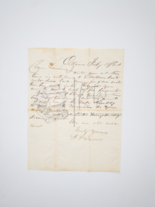 1861 H.L. Eames Letter Requesting Payment for Outstanding Loan