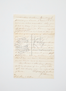 1860 Anti-Love Manuscript Letter, Rejecting the Romantic Advances of a New York Woman