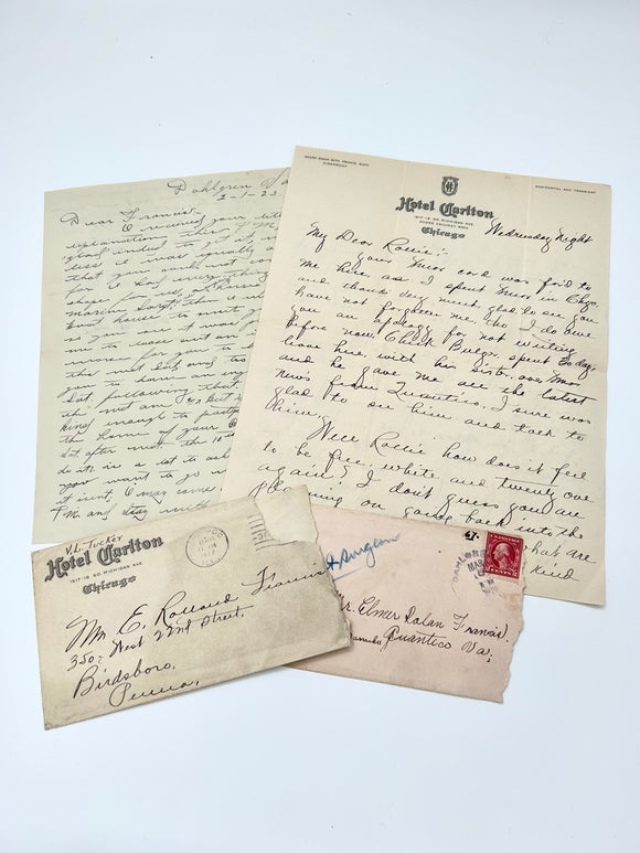 1920s Pair of Letters, One Angry and One Joyful, Written to a Pennsylvania Boy in Quantico and then Back Home in Birdsboro