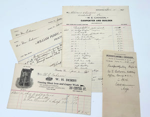 1887-1908 Archive of Business Ephemera and Letter of a Successful Scranton, Pennsylvania Builder and Contractor